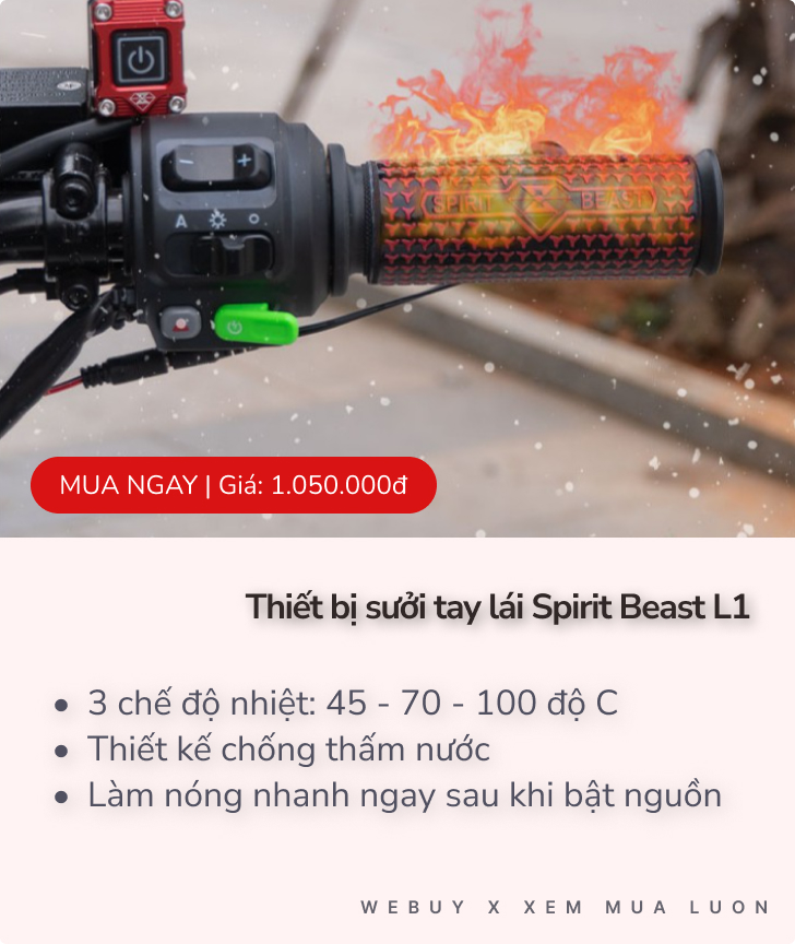 Thiết bị này có thể sưởi ấm tay lái xe máy, là “cứu cánh” cho mùa đông không lạnh - Ảnh 2. Thiết bị này có thể sưởi ấm tay lái xe máy, là “cứu cánh” cho mùa đông không lạnh - Ảnh 2.