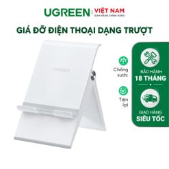 Giá đỡ điện thoại UGREEN LP247 - Thiết kế dạng trượt điều chỉnh độ cao - Đệm silicon chống trước, thiết kế nhỏ gọn - White-80704