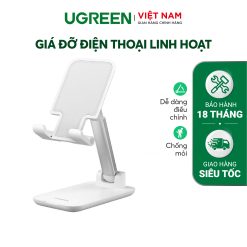 Giá đỡ điện thoại UGREEN LP373 - Thiết kế gấp gọn, mặt đệm silicon chống trầy xước