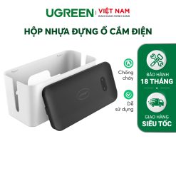 Hộp nhựa đựng ổ cắm điện UGREEN LP110 - Sắp xếp dây điện gọn gàng bảo vệ an toàn cho trẻ em nhựa ABS siêu bền và chống cháy - Xám