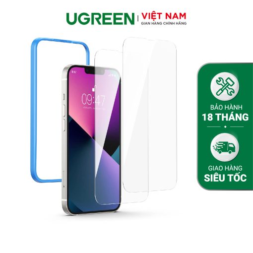 Kính cường lực UGREEN SP207 - Dành cho iPhone Pro Max, kích thước 6.7inch - Độ cứng 9H chống xước, bám vân tay - Đi kèm bộ phụ kiện tự lắp đặt - 80969-2pcs