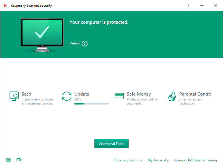 kis-main-window Kaspersky Internet Security cho Mac