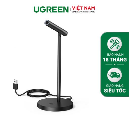 Micro để bàn UGREEN 10934 - Loại 360 độ thu đa hướng - Loại bỏ tạp âm tốt, âm thanh vòm 350 độ - Đế silicon chống xước, bám tốt mặt bàn