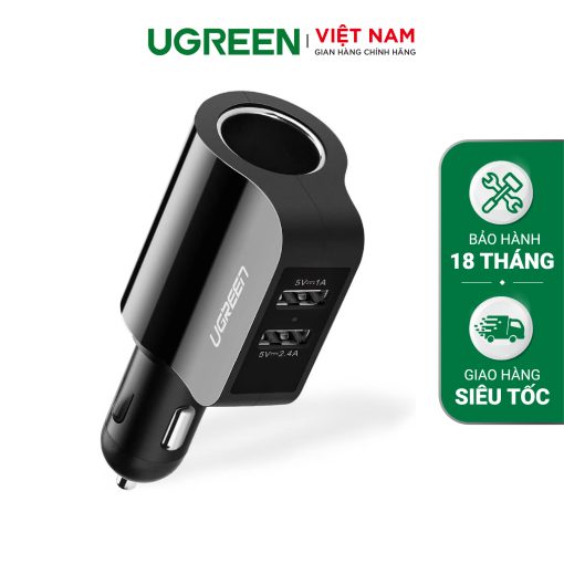 Sạc điện thoại/máy tính bảng 2 cổng USB 2.0 trên ô tô UGREEN CD115 20394