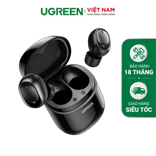 Tai nghe Bluetooth UGREEN 80311 - Âm thanh Hifi True Wireless chống nước IPX5 sạc 3 giờ nghe nhạc 18 giờ cổng sạc Micro USB