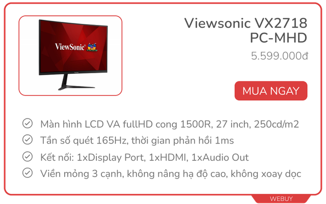 Từ 4 triệu đã mua được màn hình tần số quét cao để “cày” game, thêm vài triệu có HDR và độ phân giải 2K - Ảnh 5. Từ 4 triệu đã mua được màn hình tần số quét cao để “cày” game, thêm vài triệu có HDR và độ phân giải 2K - Ảnh 5.
