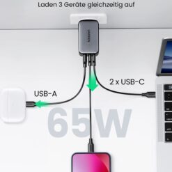 Bộ sạc nhanh 65W 2C 1A EU GaN Ugreen CD244 10335