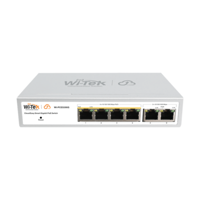 Switch PoE Witek WI-PCES306G V2 4 cổng RJ45 10/100/1000Mbps và 2 cổng uplink RJ45 10/100/1000Mbps