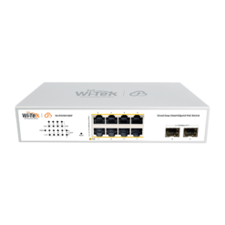 Switch PoE Witek WI-PCES310GF(V2) 8 cổng RJ45 10/100/1000Mbps, 2 khe cắm SFP 1000Mbps