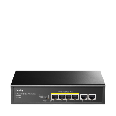 Switch PoE CuDy FS1006P 2.0 4-FE với 2 cổng Uplink FE
