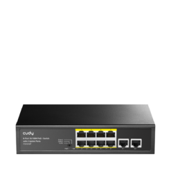 Switch PoE CuDy FS1010P 2.0 8 cổng FE với 2 cổng Uplink FE